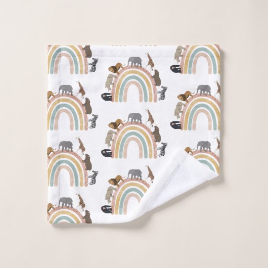 Rainbow Oerwoud Animals Pattern Bad Handdoek (Wasdoekje)