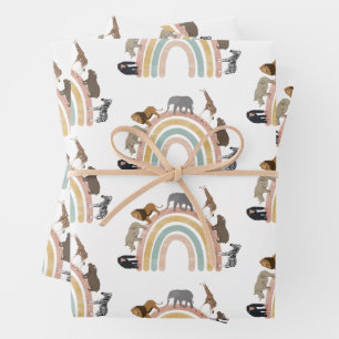 Rainbow Oerwoud Animals Pattern Inpakpapier Vel