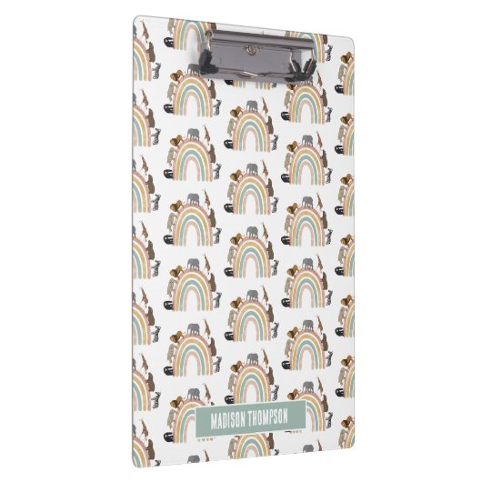 Rainbow Oerwoud Animals Pattern Klembord (Rechts)