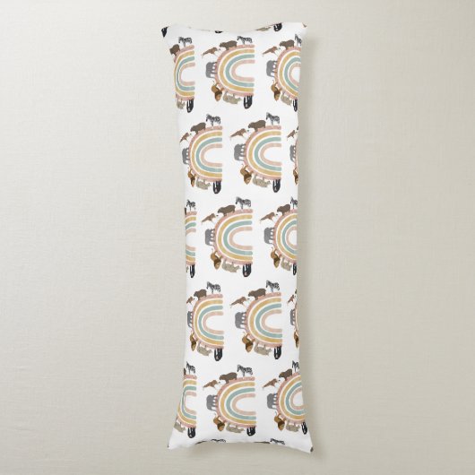 Rainbow Oerwoud Animals Pattern Lichaamskussen (Voorkant Verticaal)