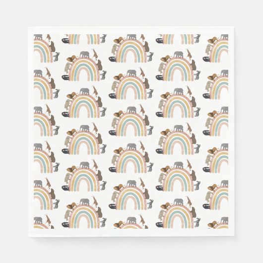 Rainbow Oerwoud Animals Pattern Servet (Voorkant)