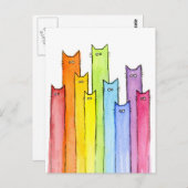 Rainbow of Cats Funny Briefkaart Kaart (Voorkant / Achterkant)