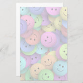Rainbow of Colorful Happy Faces Briefpapier (Voorkant / Achterkant)