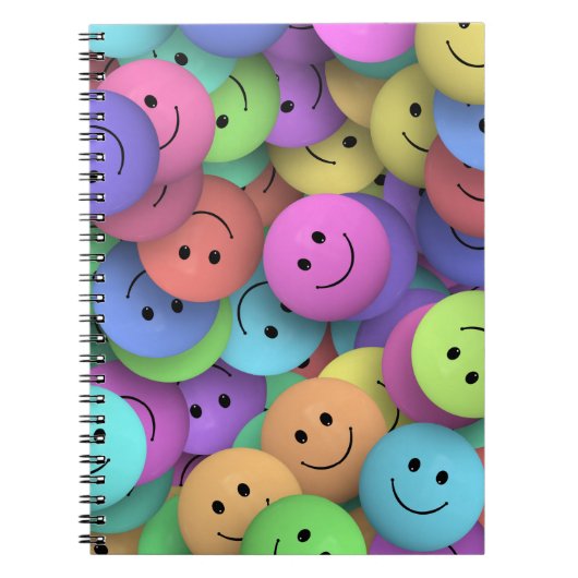 Rainbow of Colorful Happy Faces Notitieboek (Voorkant)
