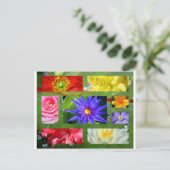 Rainbow of Flowers Photo Collage Briefkaart (Staand voorkant)
