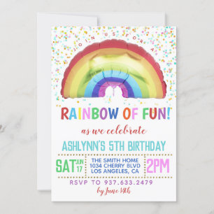 Rainbow of Fun Birthday Invitation