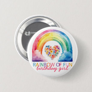 Rainbow of Fun Verjaardag Meisje Button