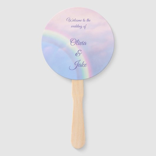 Rainbow of hope - pastel, hand fan handwaaier