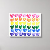 Rainbow of Love - Leuke kleurrijke handgeschilderd Canvas Afdruk (Voorkant)