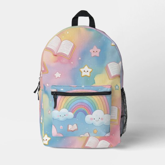Rainbow of Possibilities – Soft Pastel School Back Bedrukte Rugzak (Voorkant)
