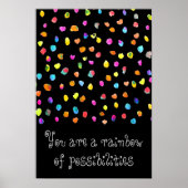 Rainbow of potential polka dot life quote poster (Voorkant)
