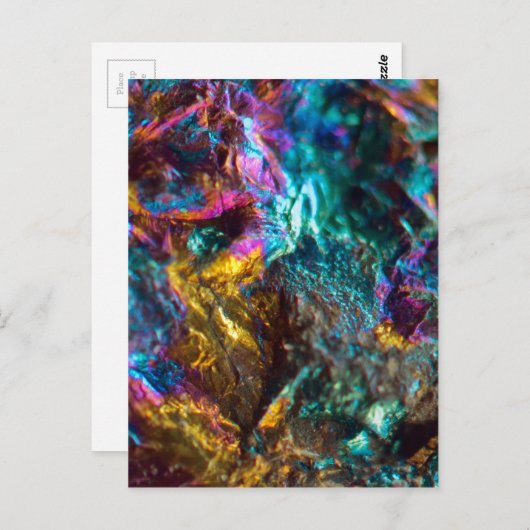Rainbow Oil Slick Crystal Rock Briefkaart (Voorkant / Achterkant)