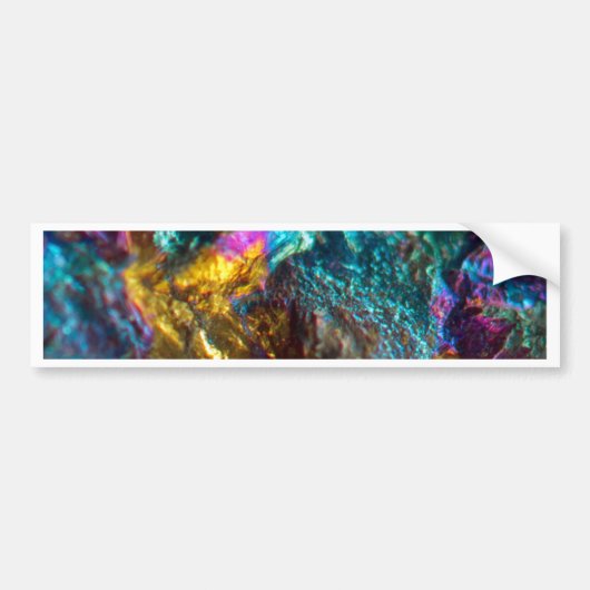 Rainbow Oil Slick Crystal Rock Bumpersticker (Voorkant)