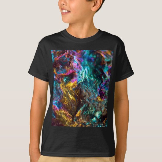 Rainbow Oil Slick Crystal Rock T-shirt (Voorkant)