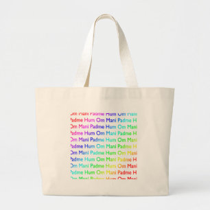 Rainbow Om Mani Padme Hum Grote Tote Bag