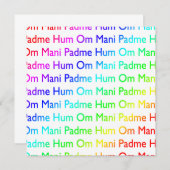 Rainbow Om Mani Padme Hum Invitation Kaart (Voorkant / Achterkant)