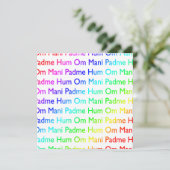 Rainbow Om Mani Padme Hum Invitation Kaart (Staand voorkant)