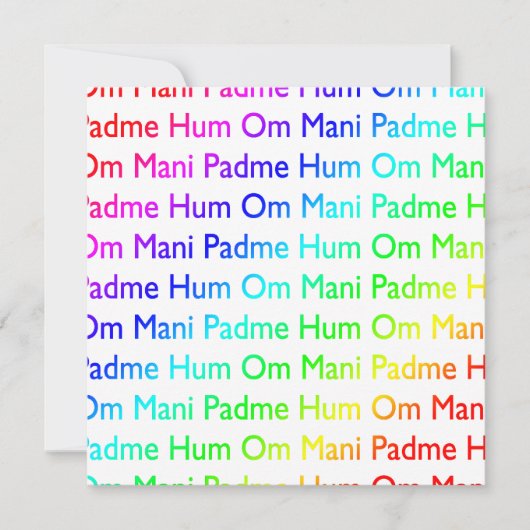 Rainbow Om Mani Padme Hum Invitation Kaart (Voorkant)