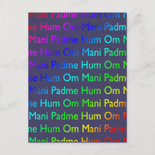 Rainbow Om Mani Padme Hum op Paars Briefkaart