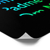 Rainbow Om Mani Padme Hum op zwarte afdruk Poster (Hoek)