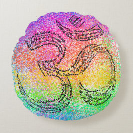 Rainbow Om Meditation Cushion Sierkussen Rond Kussen