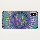 Rainbow Om Yin-Yang Fractal iPhone X Coque (Dos (Horizontal))