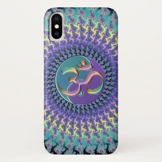 Rainbow Om Yin-Yang Fractal iPhone X Coque (Dos)