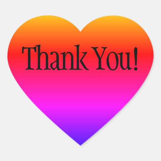 Rainbow Ombre bedankt Hart Sticker (Voorkant)