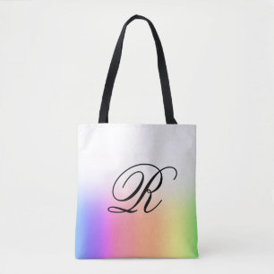 Rainbow Ombre boven elke kleur met monogram Draagtas