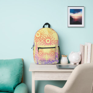 Rainbow Ombre Butterfly & Ladybugs Bedrukte Rugzak