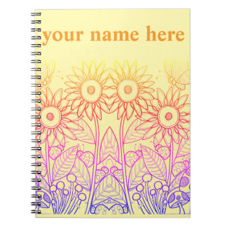 Rainbow Ombre Butterfly & Ladybugs Notitieboek