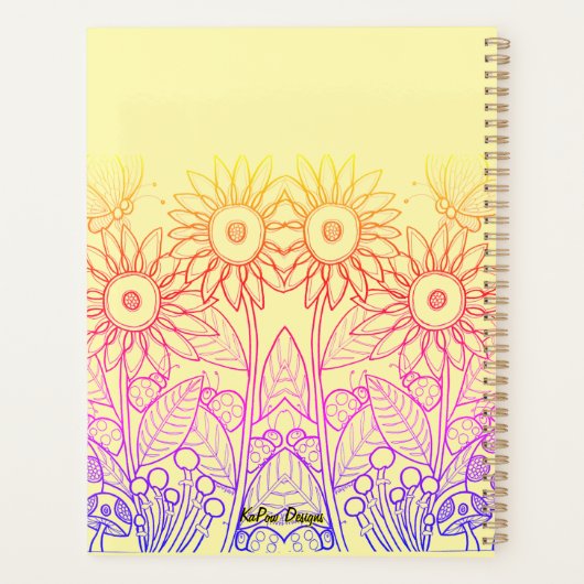 Rainbow Ombre Butterfly & Ladybugs Planner (Achterkant)