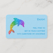 Rainbow Ombre Dolphin Visitekaartje (Achterkant)