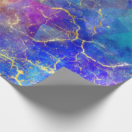 Rainbow Ombre en Gold Fire Opal Pattern Cadeaupapier (Hoek)