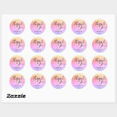 Rainbow Ombre Glitter Crystal Bokeh Dank u Ronde Sticker (Vel)
