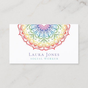 Rainbow Ombre Gradation Mandala Dames Stylist Visitekaartje