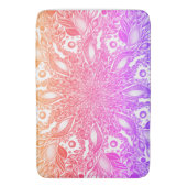 Rainbow ombre leaf mandala badmat (Voorkant Verticaal)