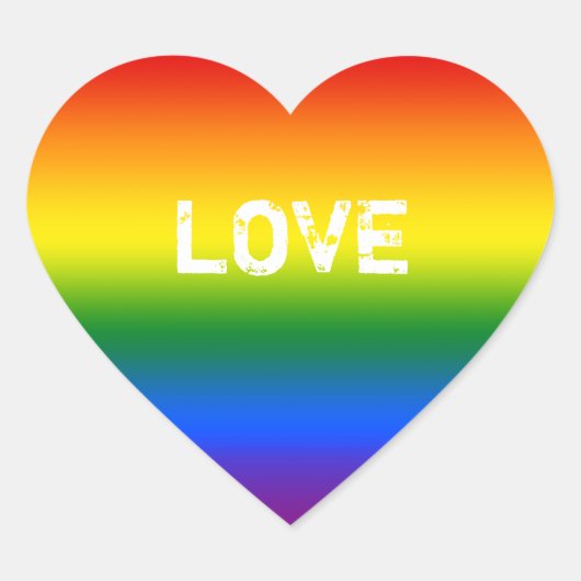 Rainbow Ombre Love Conversation Heart Hart Sticker (Voorkant)
