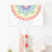 Rainbow Ombre Mandala Dames Pride Conventie Spandoek (Insitu)