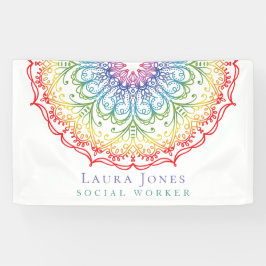 Rainbow Ombre Mandala Dames Pride Conventie Spandoek
