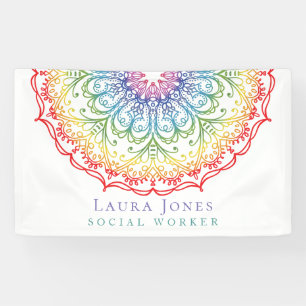 Rainbow Ombre Mandala Dames Pride Conventie Spandoek