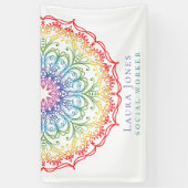 Rainbow Ombre Mandala Dames Pride Conventie Spandoek (Verticaal)