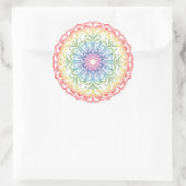 Rainbow Ombre Mandala Ronde Sticker (Tas)