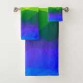 Rainbow Ombre Polygon Bad Handdoek (Insitu)