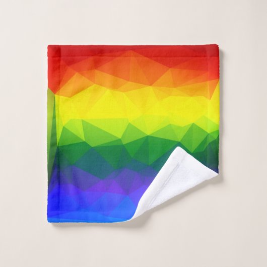 Rainbow Ombre Polygon Bad Handdoek (Wasdoekje)
