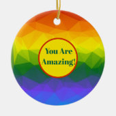 Rainbow Ombre Polygon Keramisch Ornament (Voorkant)