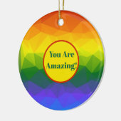 Rainbow Ombre Polygon Keramisch Ornament (Links)