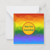 Rainbow Ombre Polygon Notitiekaartje (Voorkant)