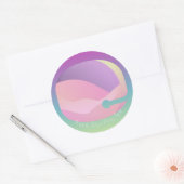 Rainbow Ombre Space Moon Ronde Sticker (Envelop)