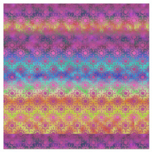 Rainbow Ombre Starbursts Boho Style Stof
